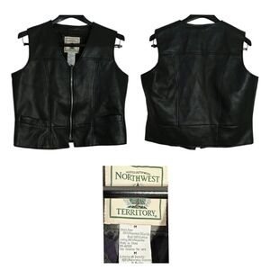 Northwest Territory Midnight Black Leather Vest